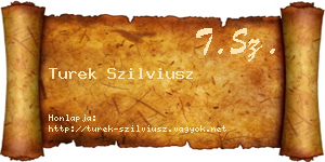 Turek Szilviusz névjegykártya